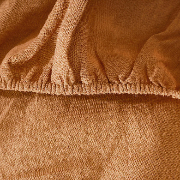 Iced Coffee 100% French Flax Linen Fitted Sheet