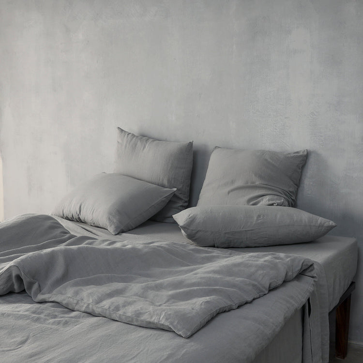 Charcoal Standard 100% French Flax Linen Pillowcases