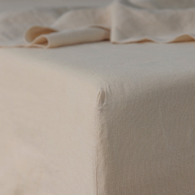 Natural 100% French Flax Linen Fitted Sheet