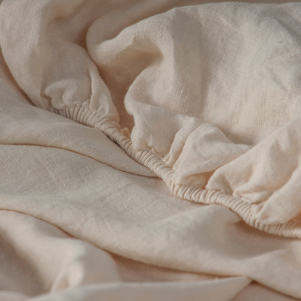 Natural 100% French Flax Linen Fitted Sheet