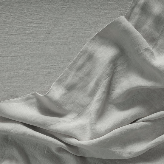 Grey 100% French Flax Linen Flat Sheet