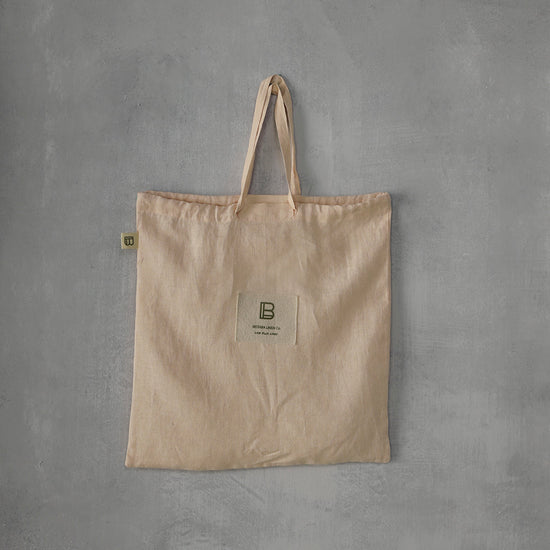 One Size Natural 100% French Flax Linen Multipurpose Tote Bag