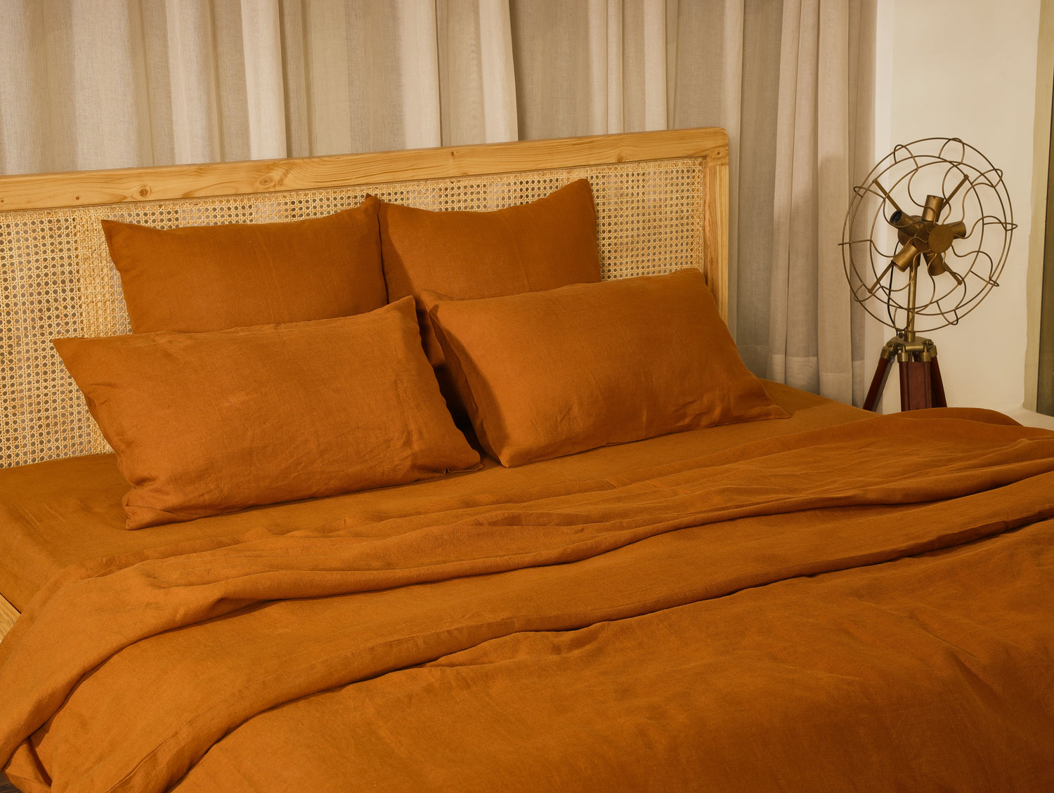 Cinnamon Standard 100% French Flax Linen Pillowcases