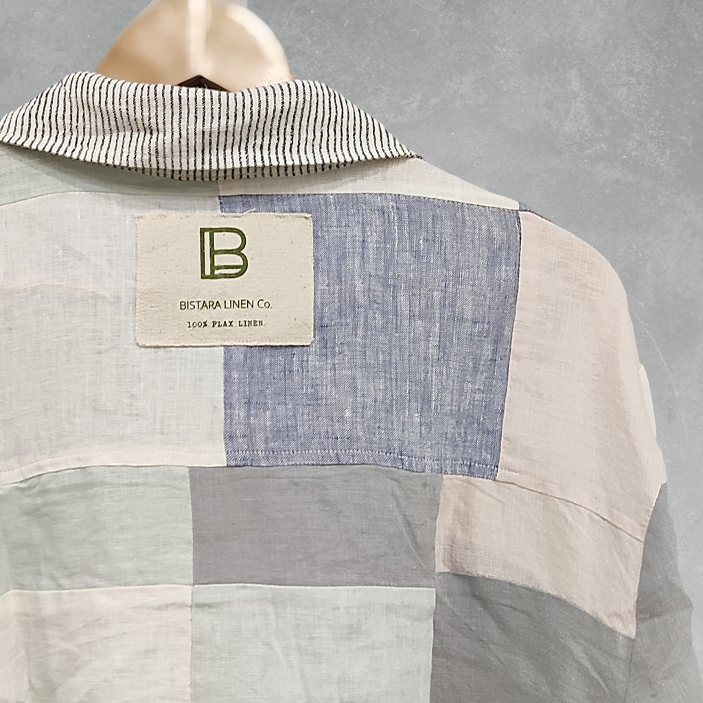 Free Size Multicolor 100% French Flax Linen Boyfriend Shirt